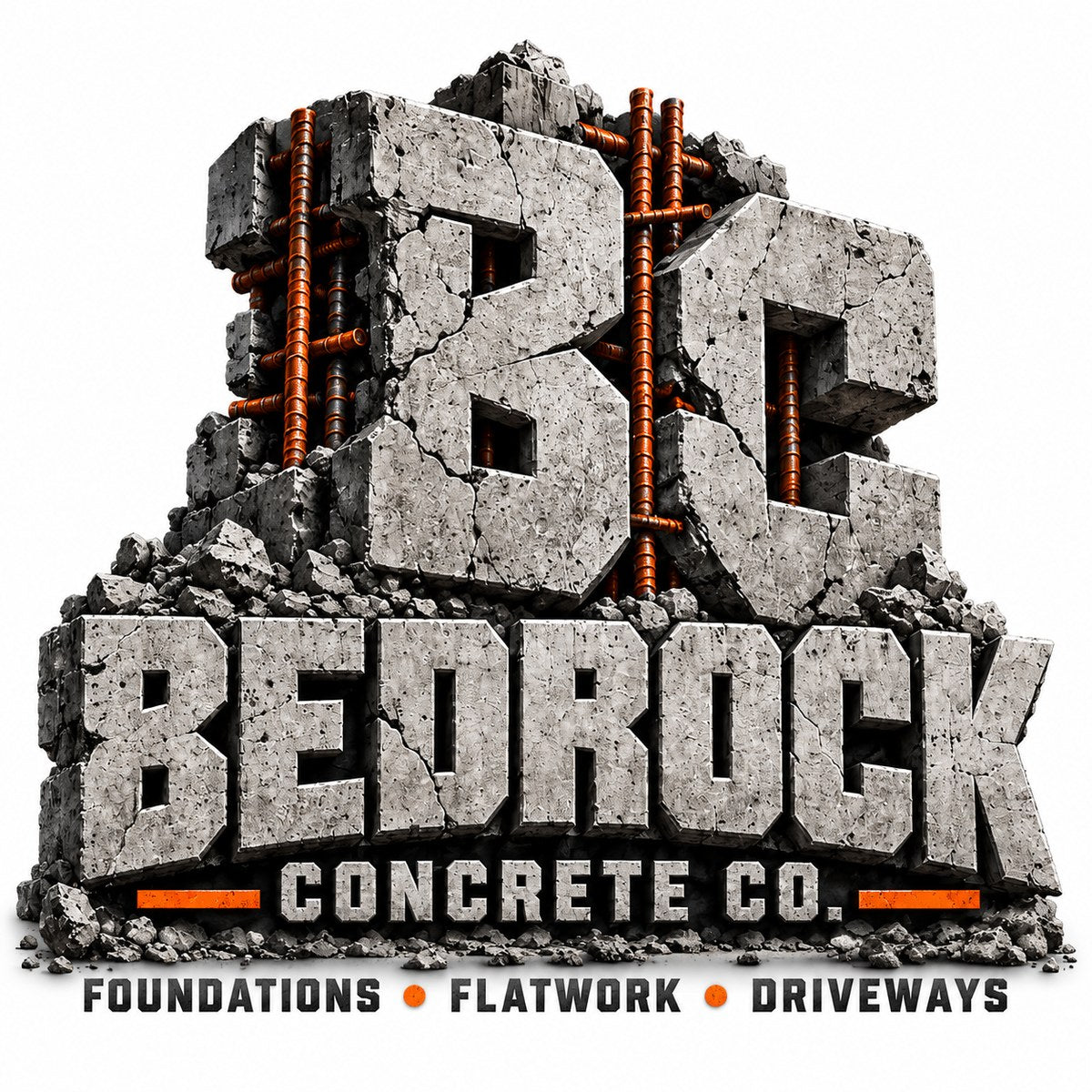 Bedrock Concrete Co. concept logo by MiPro Custom Tees
