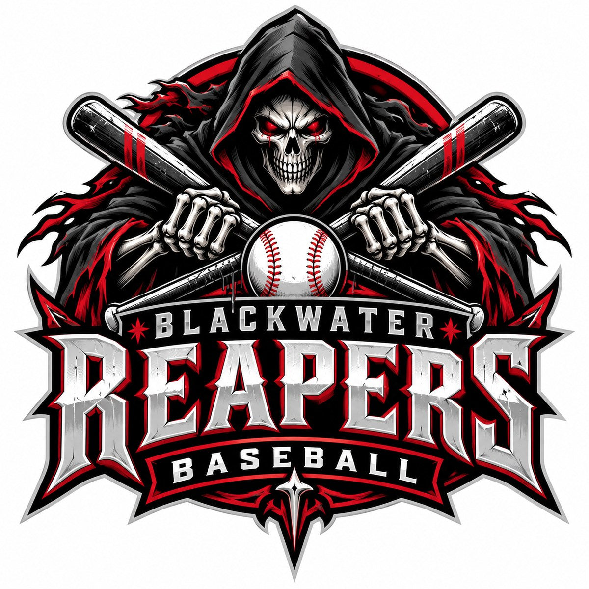 Blackwater Reapers baseball concept logo by MiPro Custom Tees