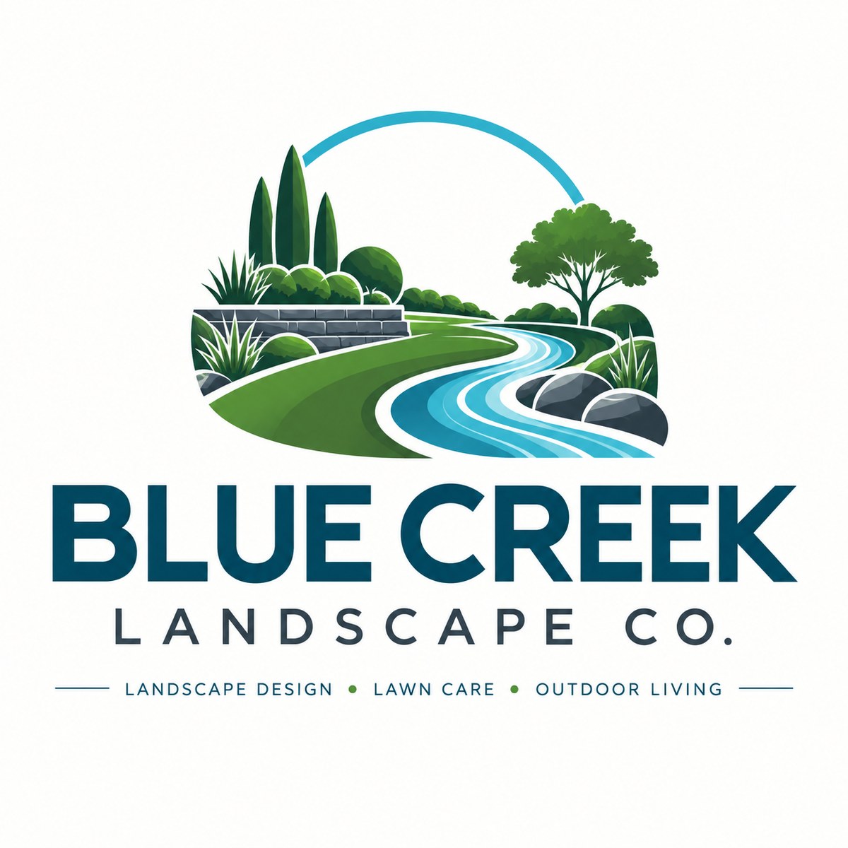 Blue Creek Landscape Co. concept logo by MiPro Custom Tees