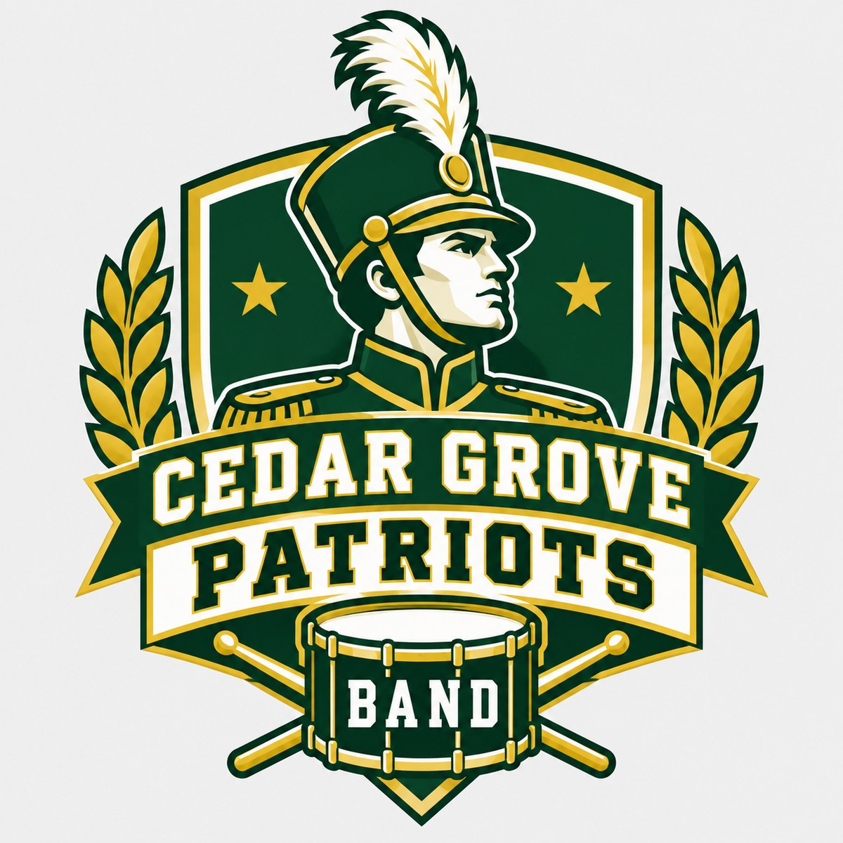 Cedar Grove Patriots band concept logo by MiPro Custom Tees