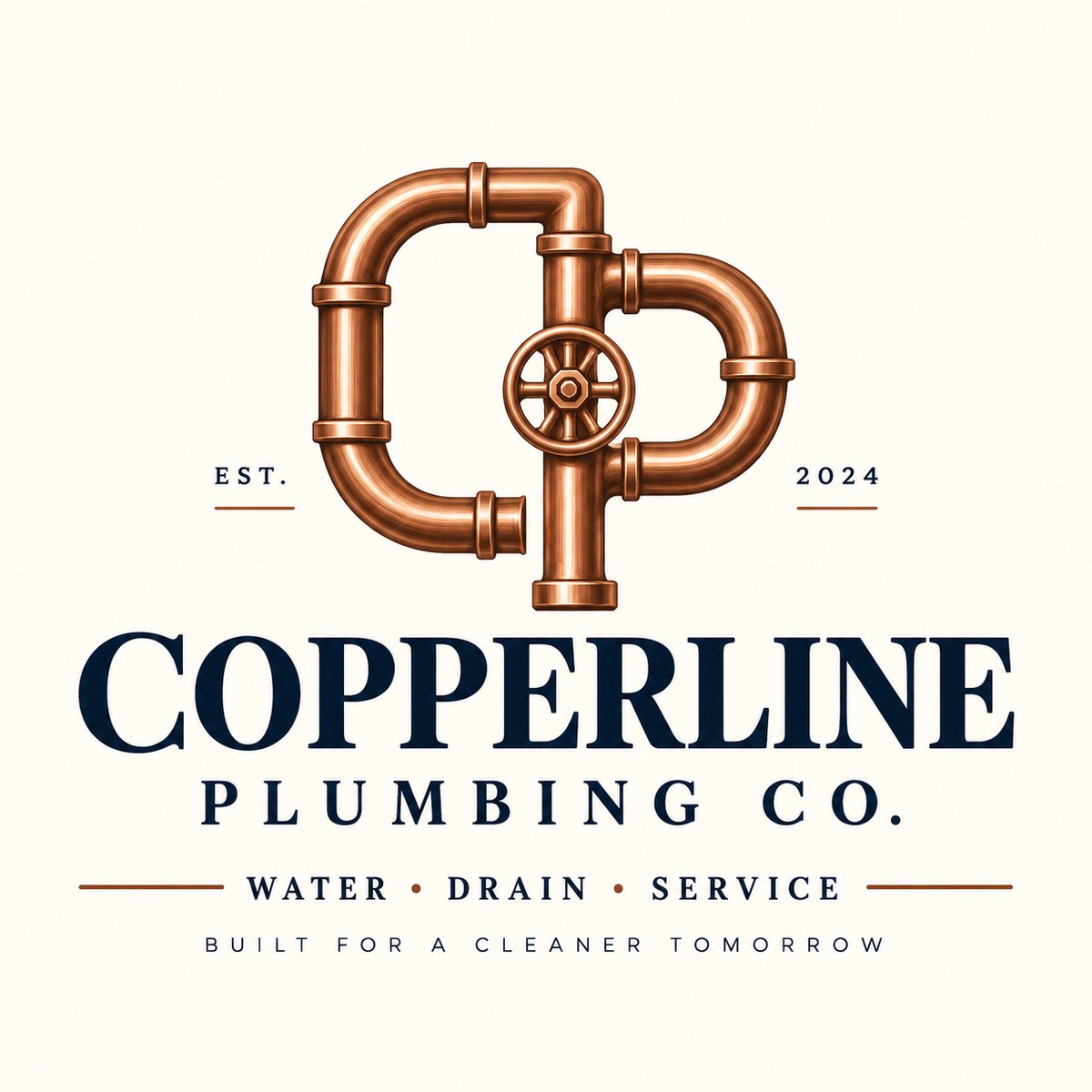 Copperline Plumbing Co. concept logo by MiPro Custom Tees
