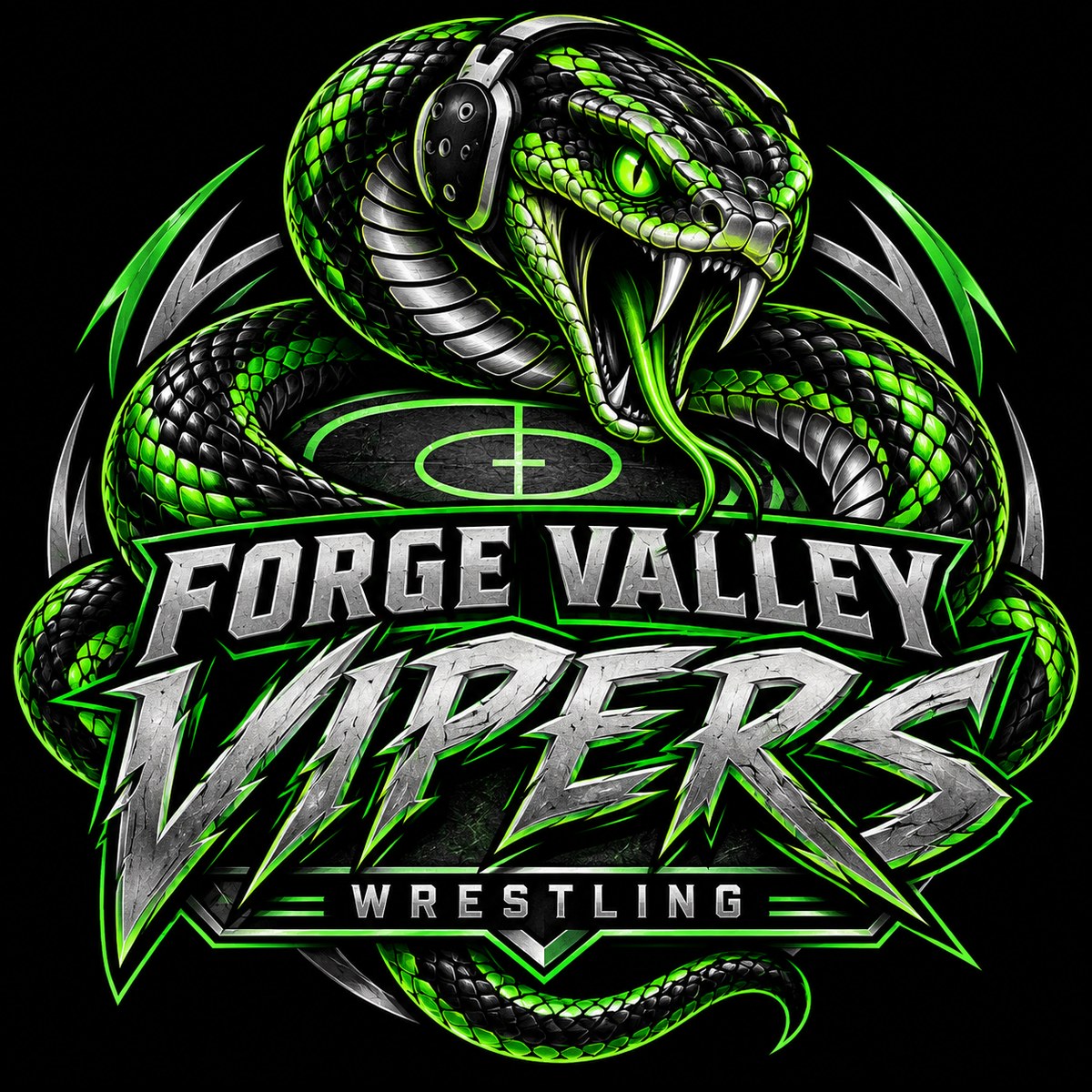 Forge Valley Vipers wrestling concept logo by MiPro Custom Tees