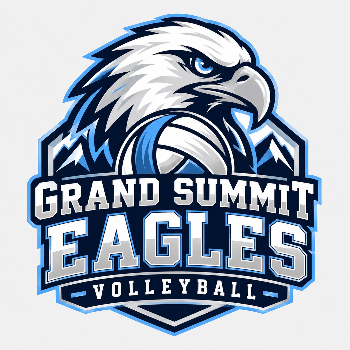 Grand Summit Eagles volleyball concept logo by MiPro Custom Tees