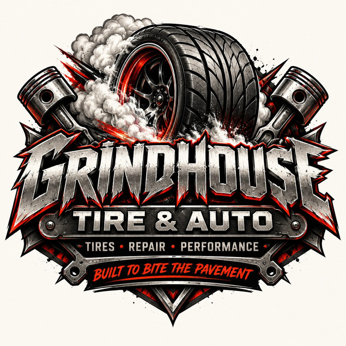 Grindhouse Tire & Auto concept logo by MiPro Custom Tees