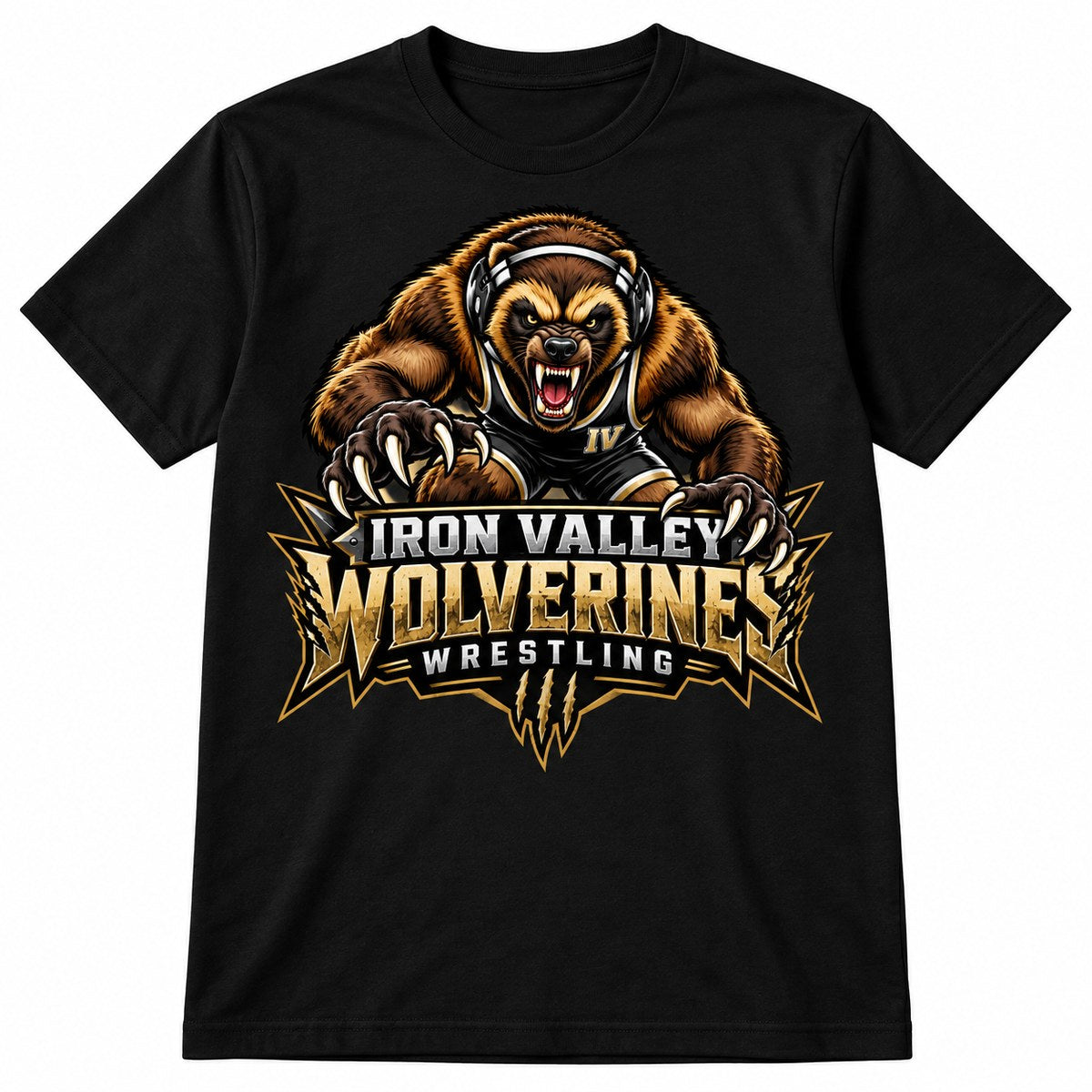 Iron Valley Wolverines wrestling concept shirt by MiPro Custom Tees