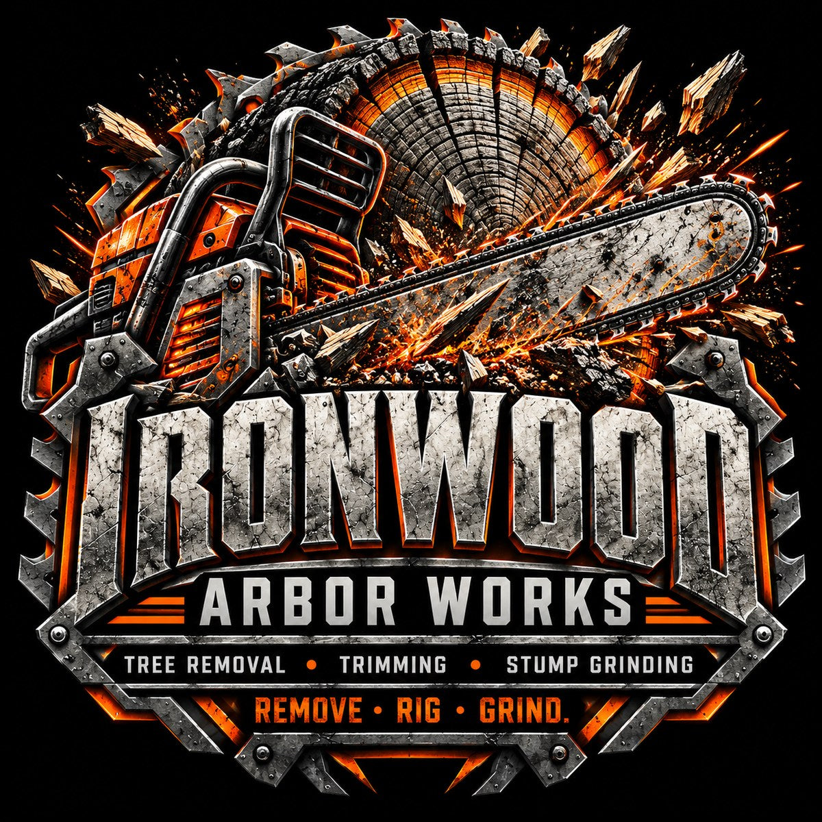 Ironwood Arbor Works concept logo, tree service