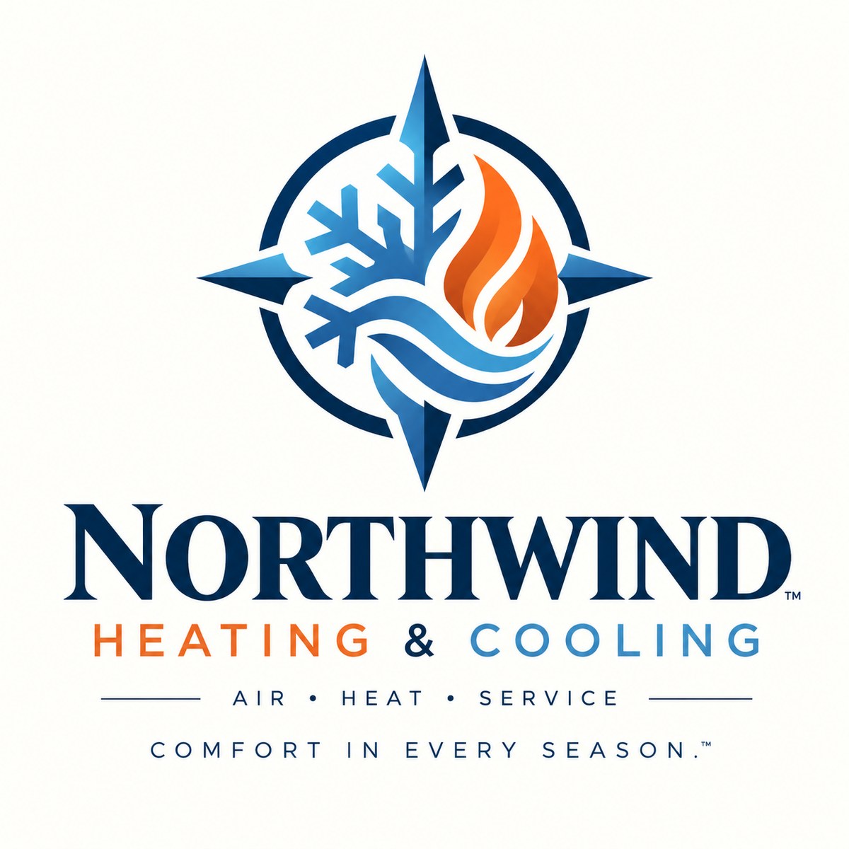 Northwind Heating & Cooling concept logo by MiPro Custom Tees