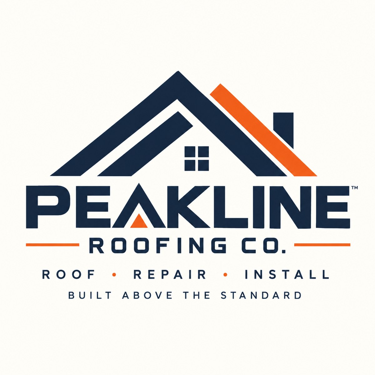 Peakline Roofing Co. concept logo by MiPro Custom Tees