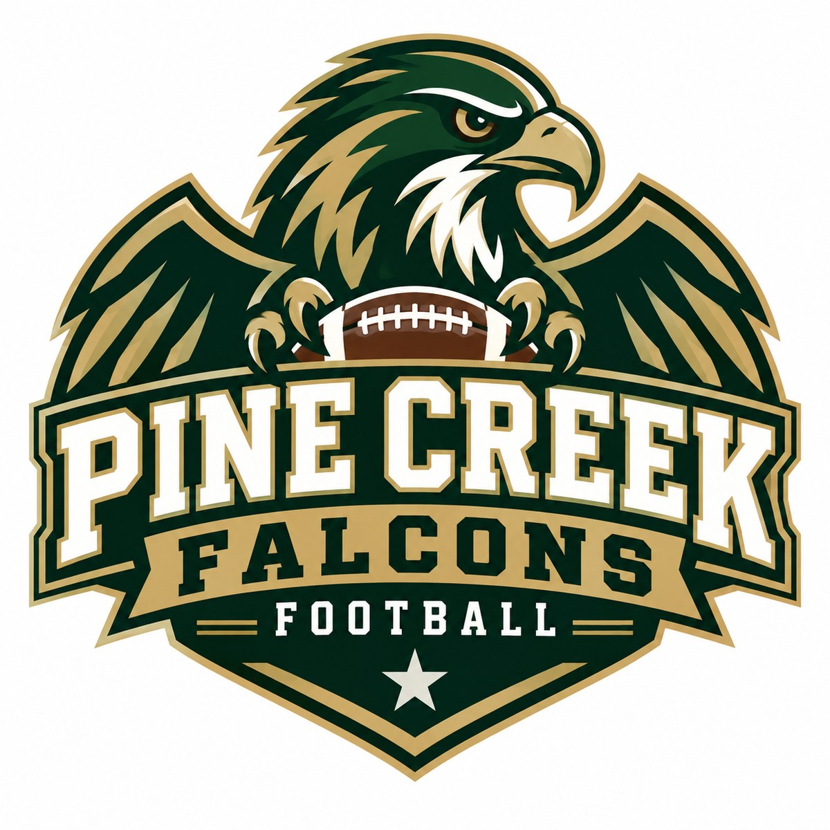 Pine Creek Falcons football concept logo by MiPro Custom Tees