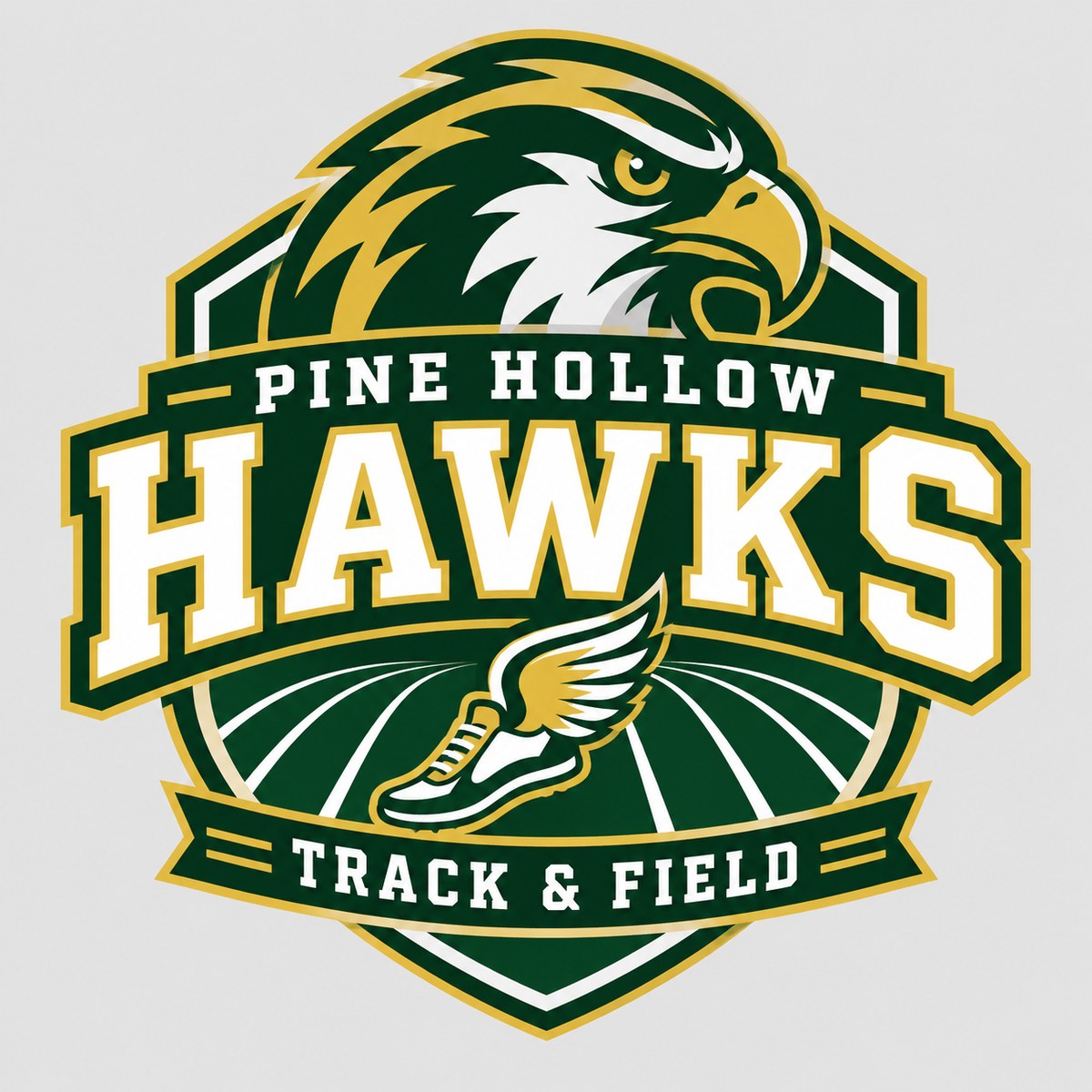 Pine Hollow Hawks track concept logo by MiPro Custom Tees