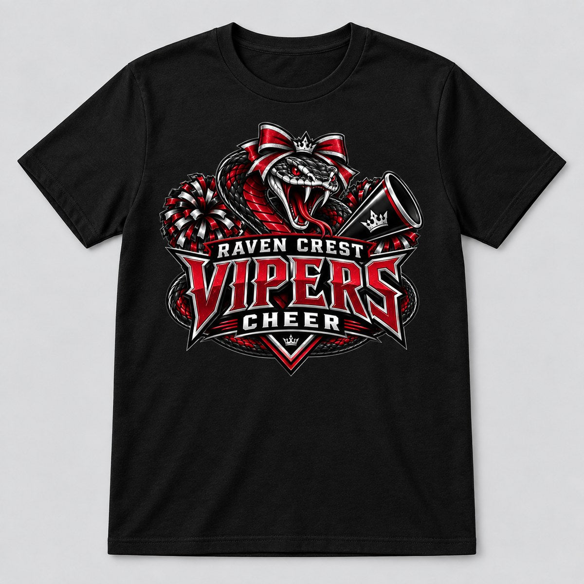 Raven Crest Vipers cheer concept shirt by MiPro Custom Tees