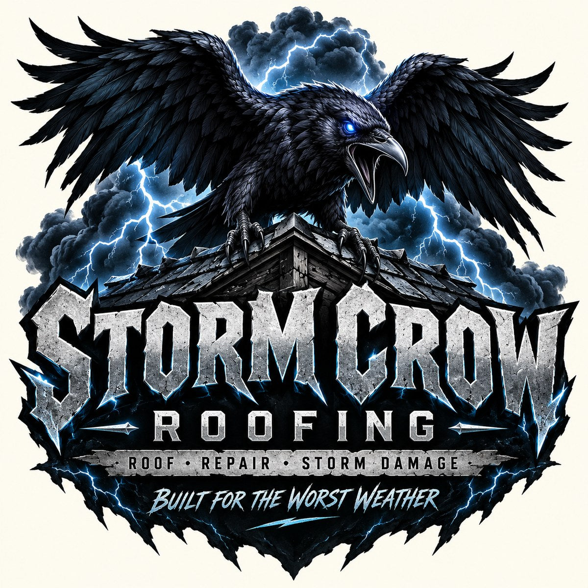 Storm Crow Roofing concept logo by MiPro Custom Tees