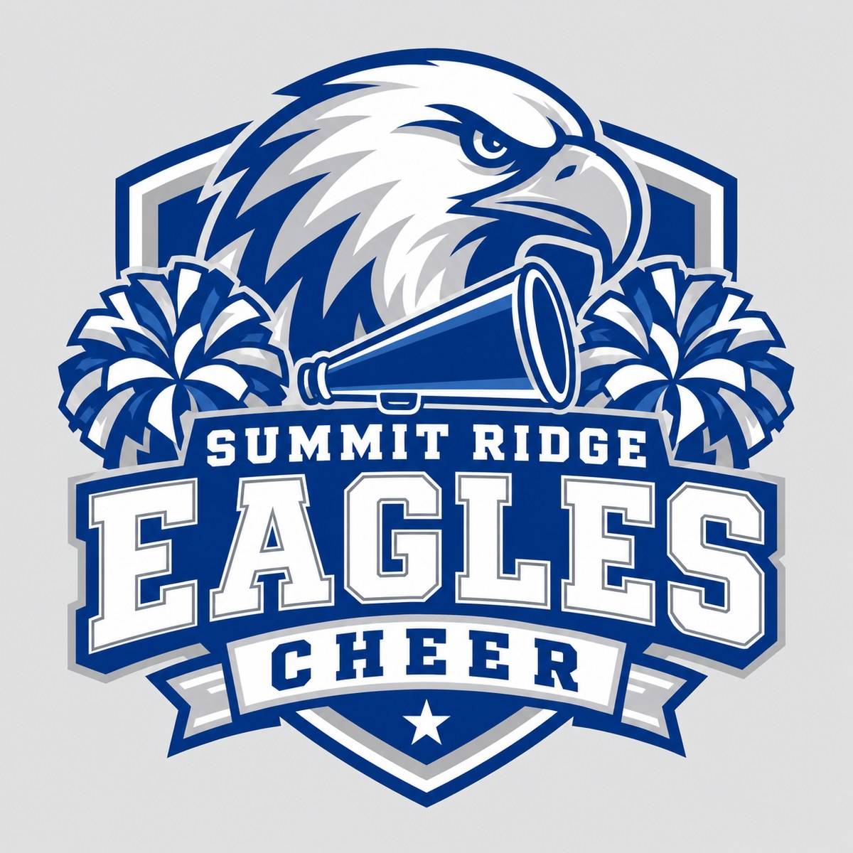 Summit Ridge Eagles cheer concept logo by MiPro Custom Tees