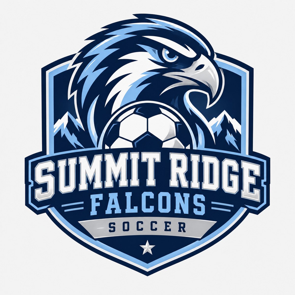 Summit Ridge Falcons soccer concept logo by MiPro Custom Tees