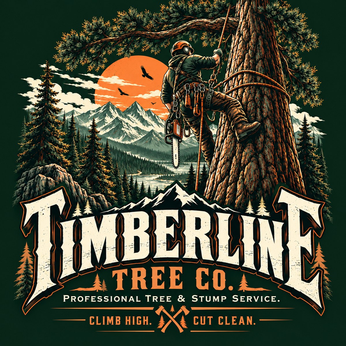 Timberline Tree Co concept logo, tree service