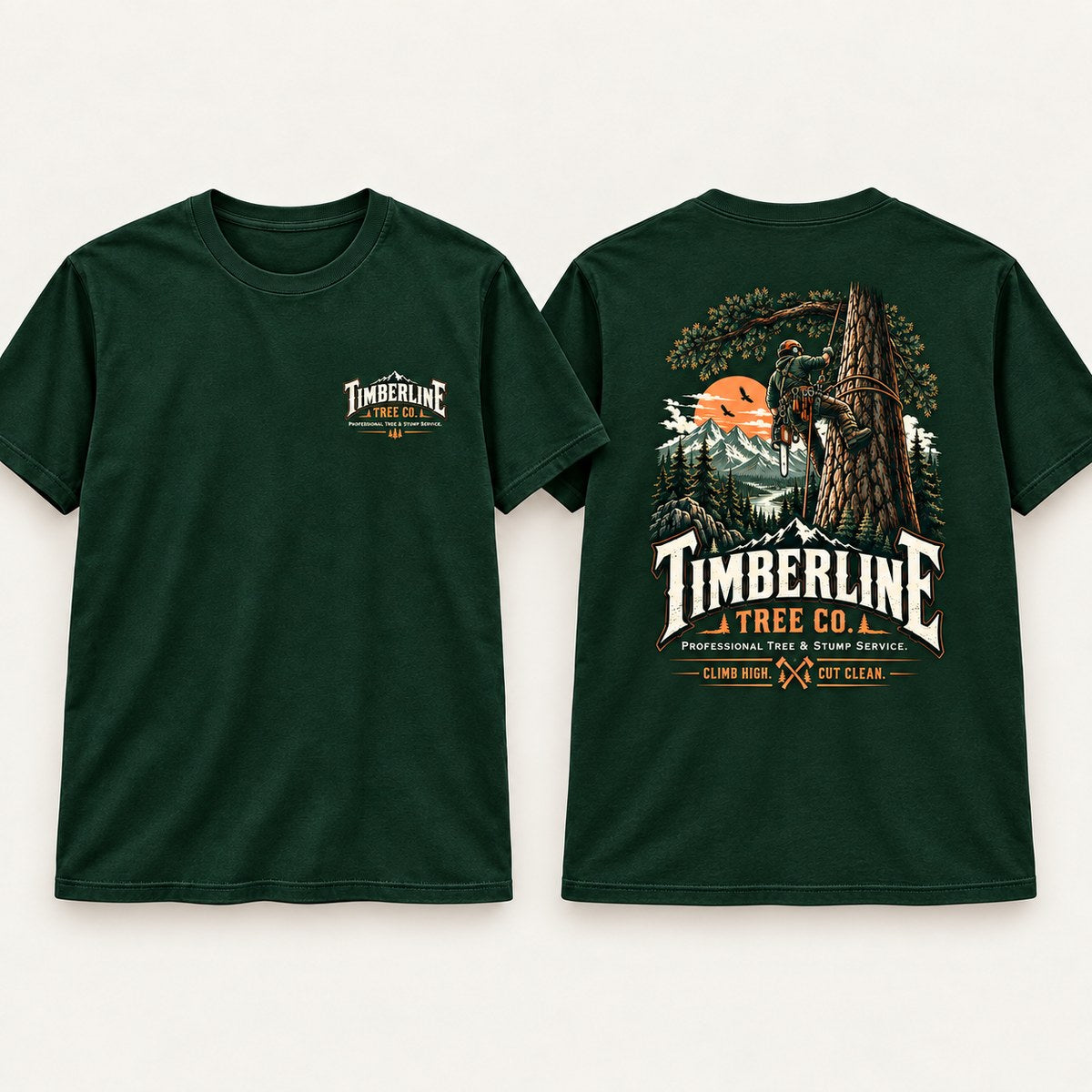 Timberline Tree Co concept shirt mockup