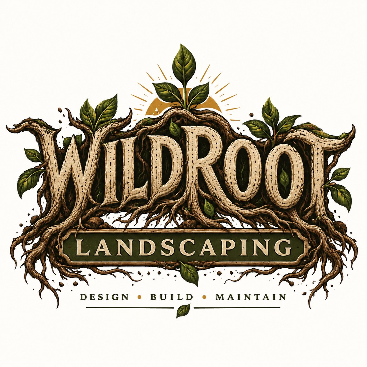 Wildroot Landscaping concept logo by MiPro Custom Tees