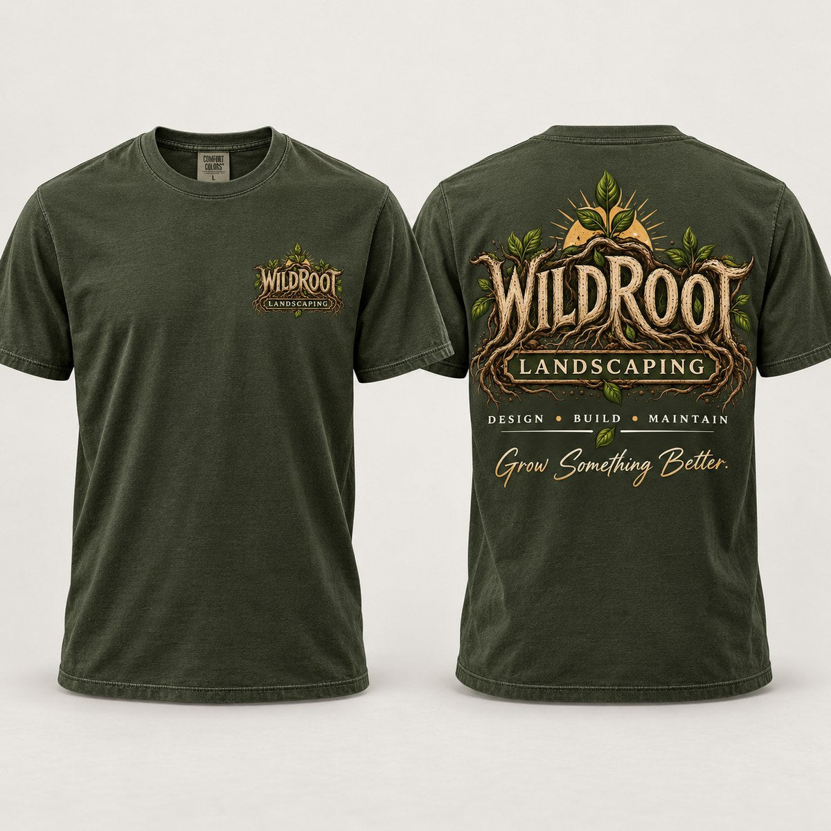 Wildroot Landscaping concept shirt by MiPro Custom Tees